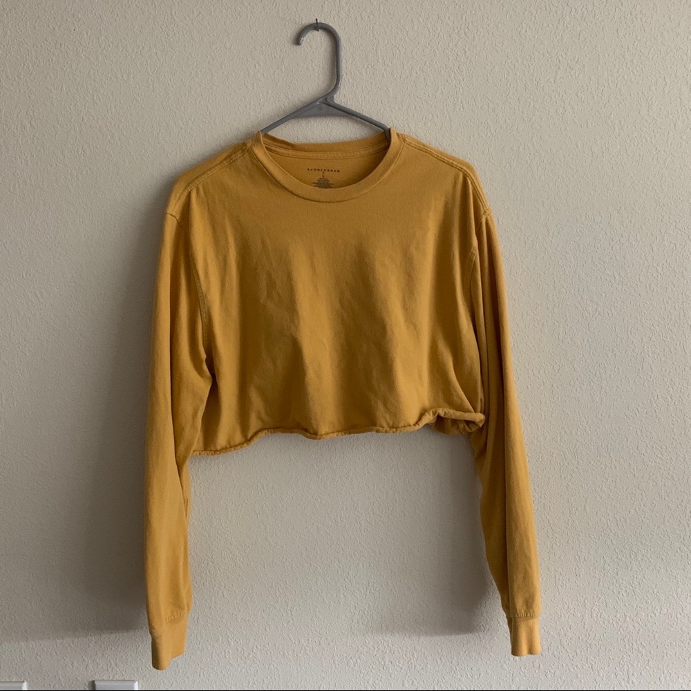Yellow, cropped, Long-sleeve shirt